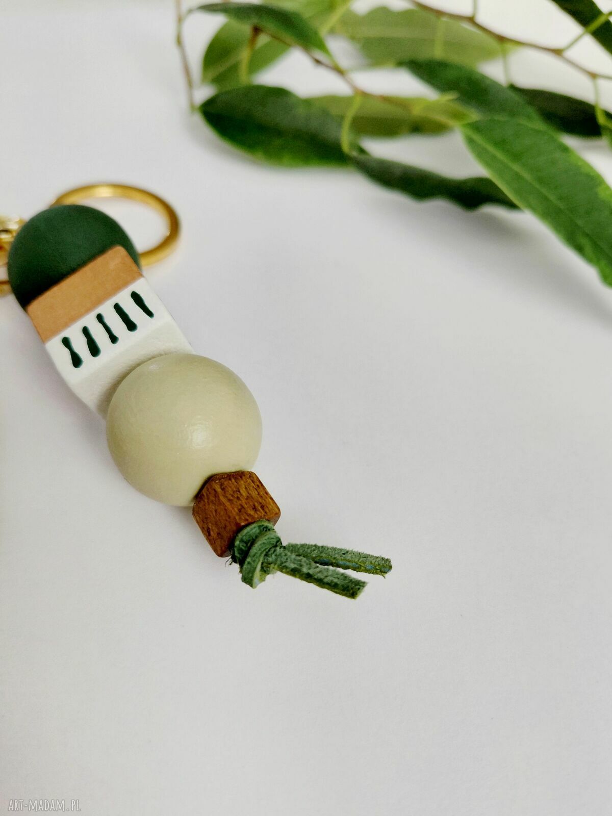 Drewniany brelok Monstera Plantlover - zawieszka do torebki