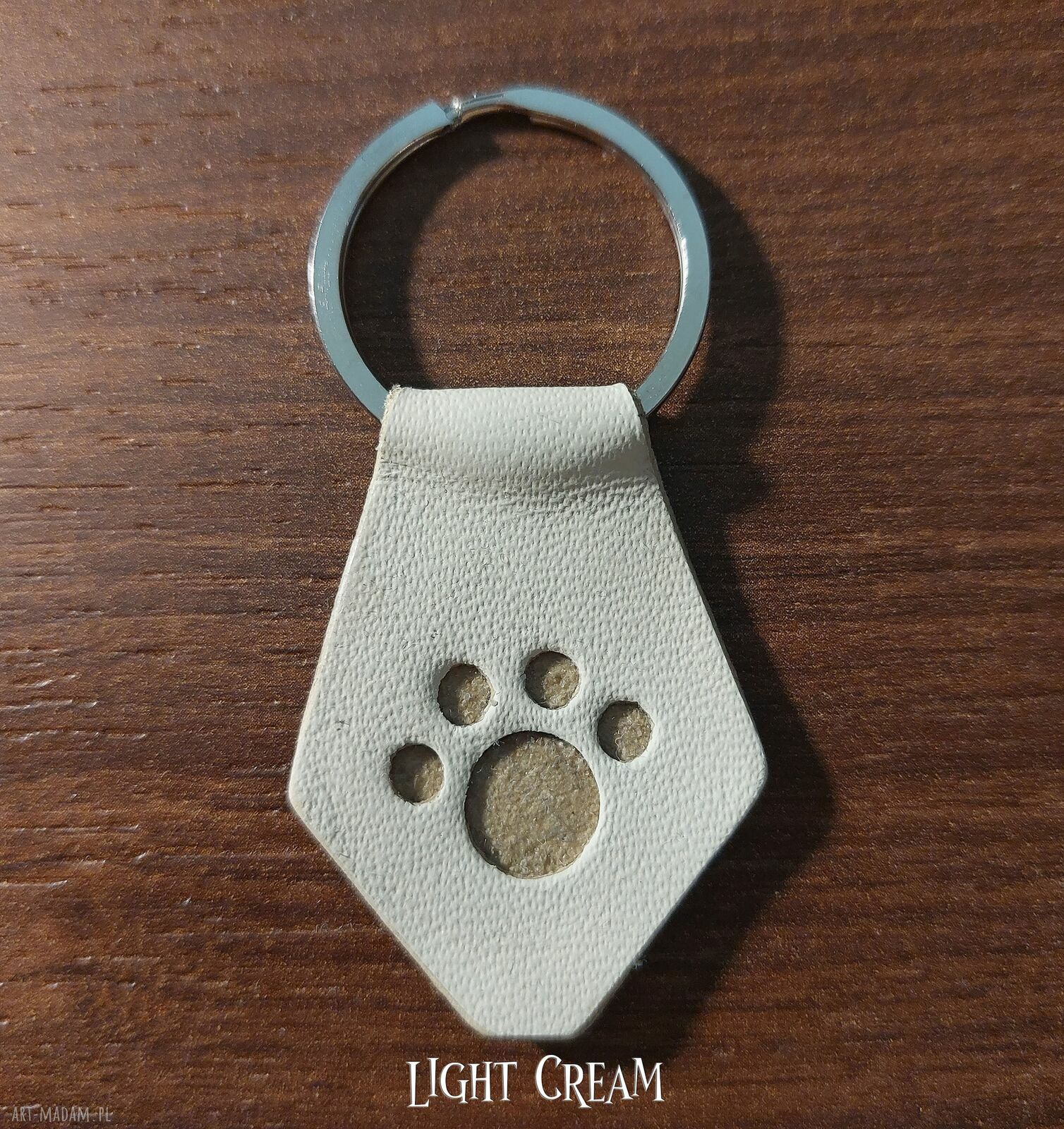 Skórzany brelok do kluczy z motywem łapki - O-Paws