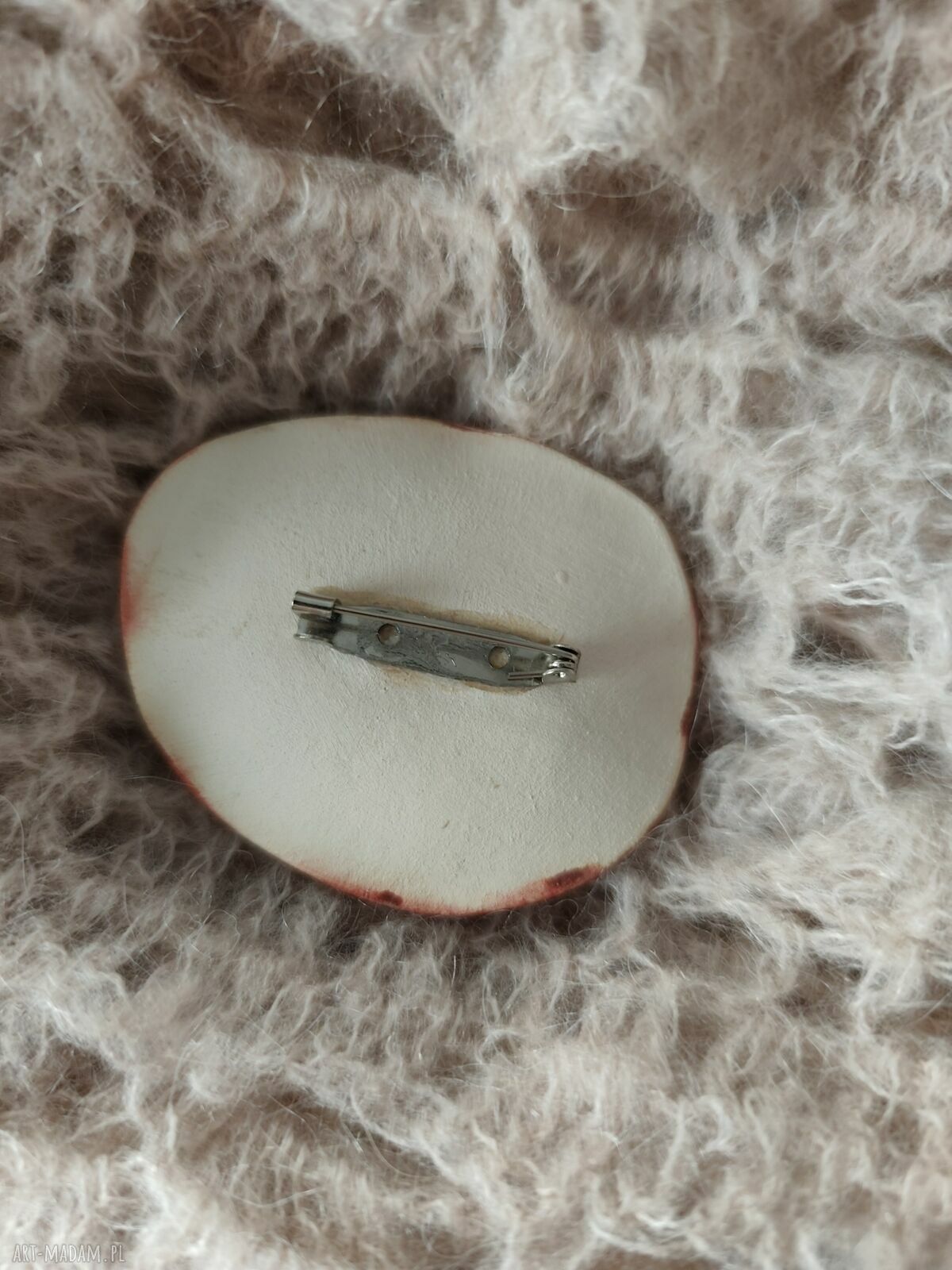 Broszka ceramiczna - mak Wolna Chwila (7x5 cm)