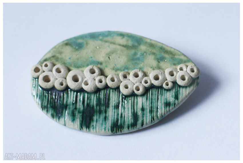 Broszka koralowiec ceramiczna - handmade
