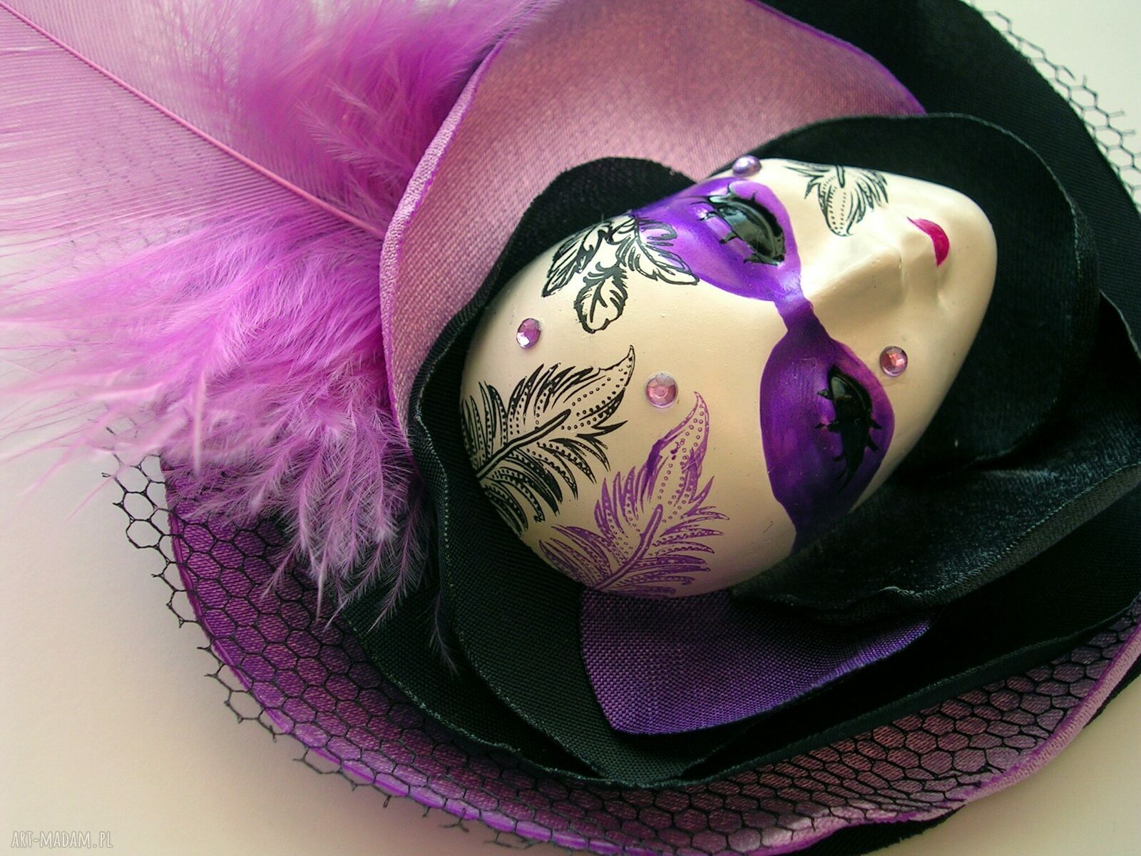 Broszka z Kolekcji Masquerade - Pierzasta II (maska kwiat)