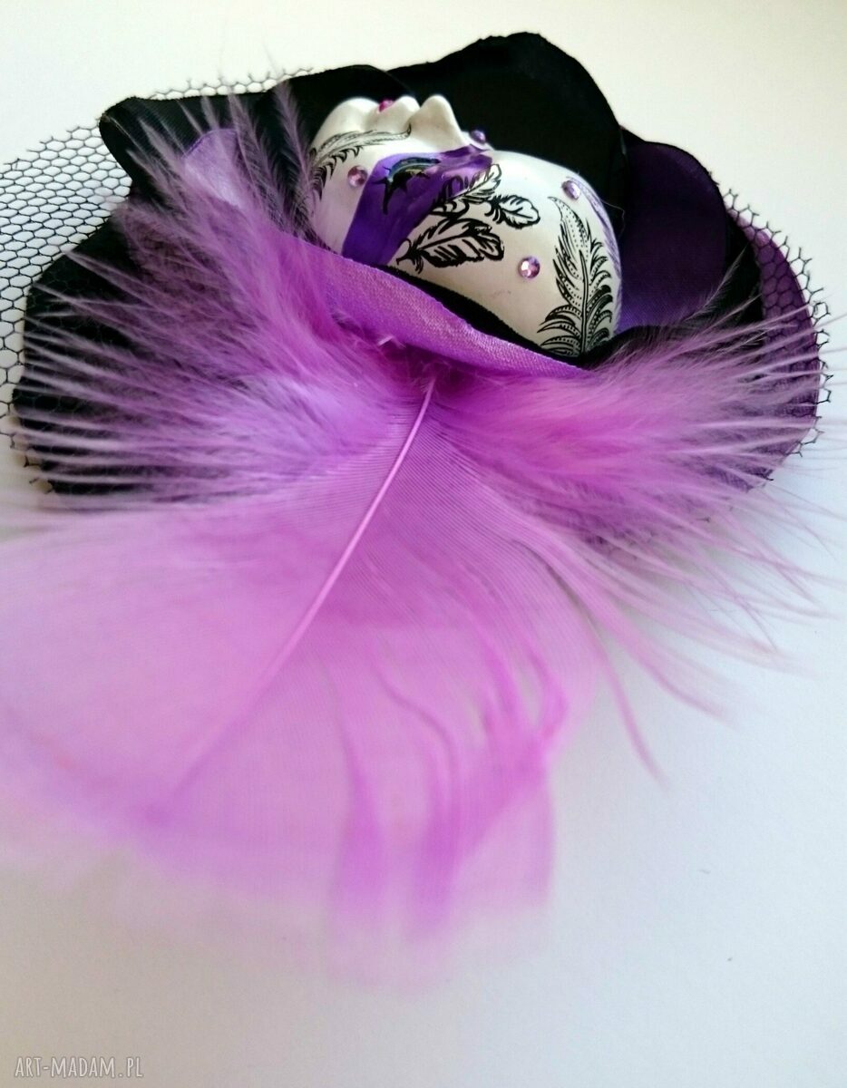 Broszka z Kolekcji Masquerade - Pierzasta II (maska kwiat)