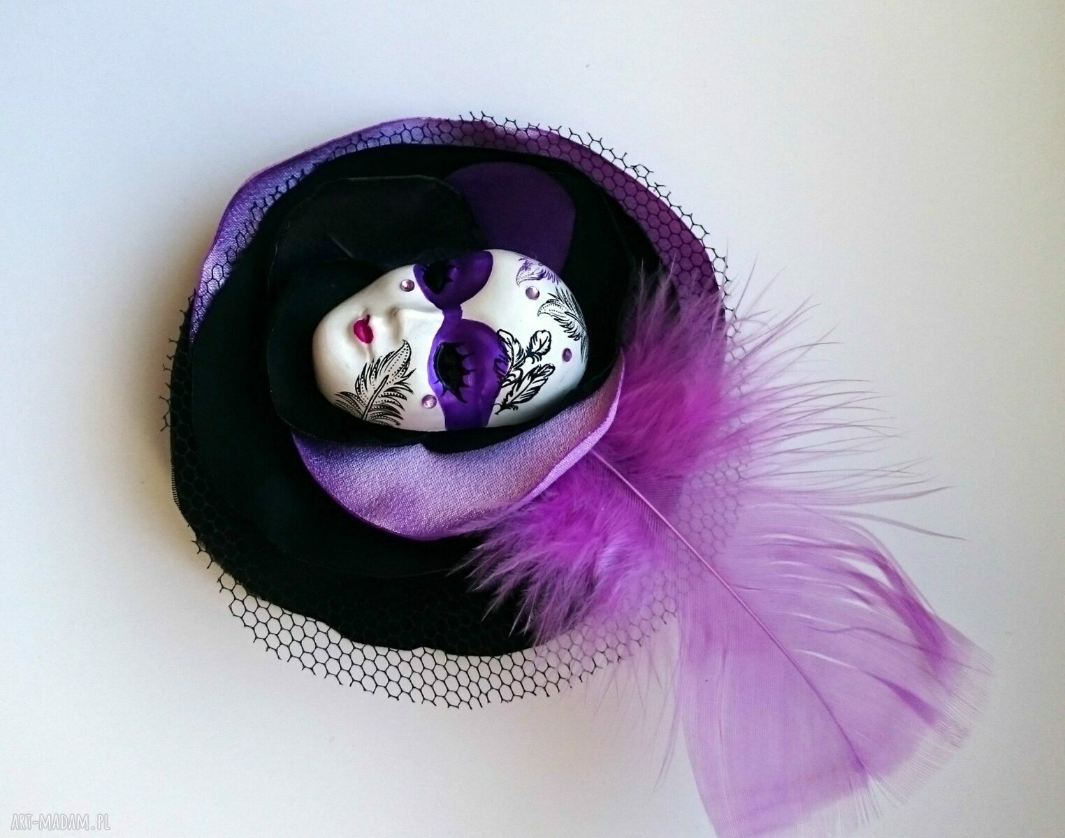 Broszka z Kolekcji Masquerade - Pierzasta II (maska kwiat)