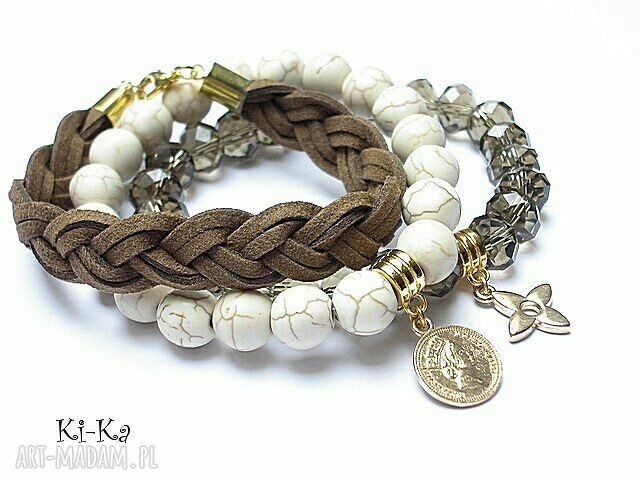BROWN AND ECRU SET Hand Made