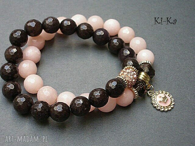 BROWN AND PEACH DUO ręcznie zrobione