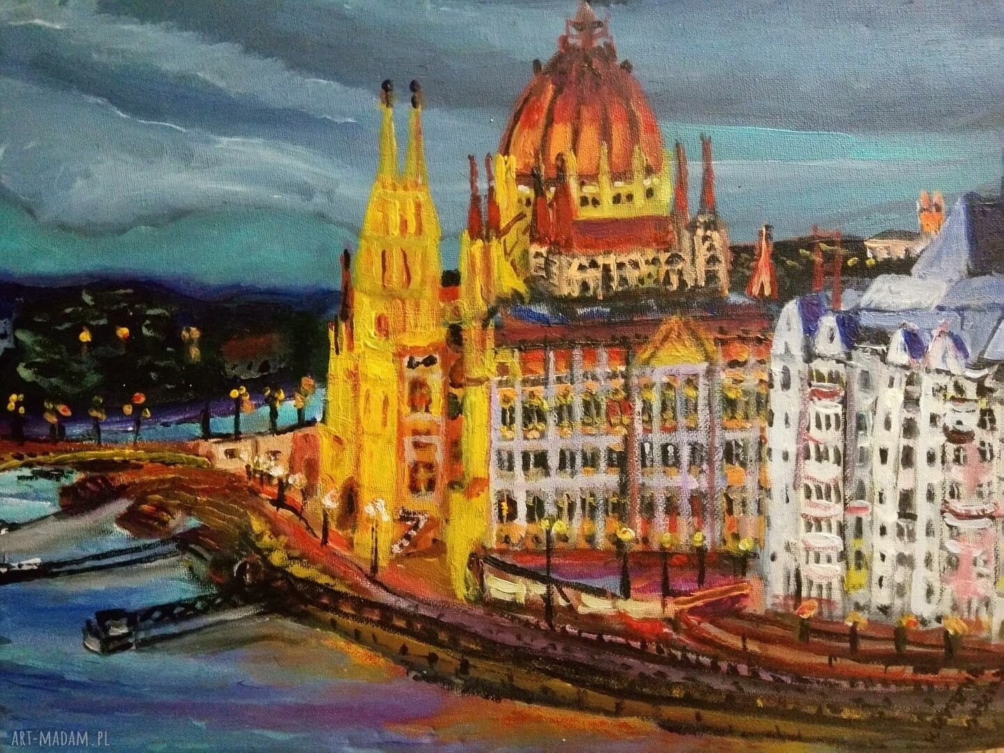 Budapeszt - akrylowy obraz architektura i pejzaż 30x40 cm
