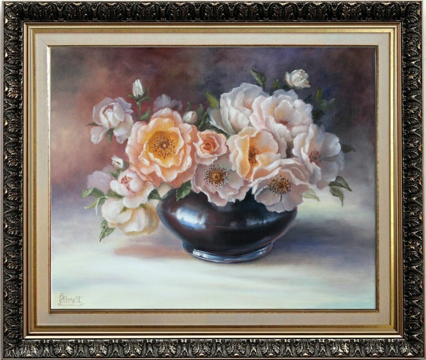 Bukiet róż - ręcznie malowany obraz olejny (50x60 cm)