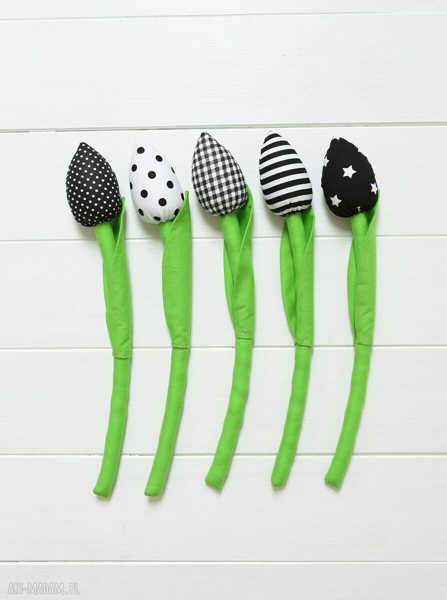 Bukiet tulipanów z materiału - handmade dekoracja do domu