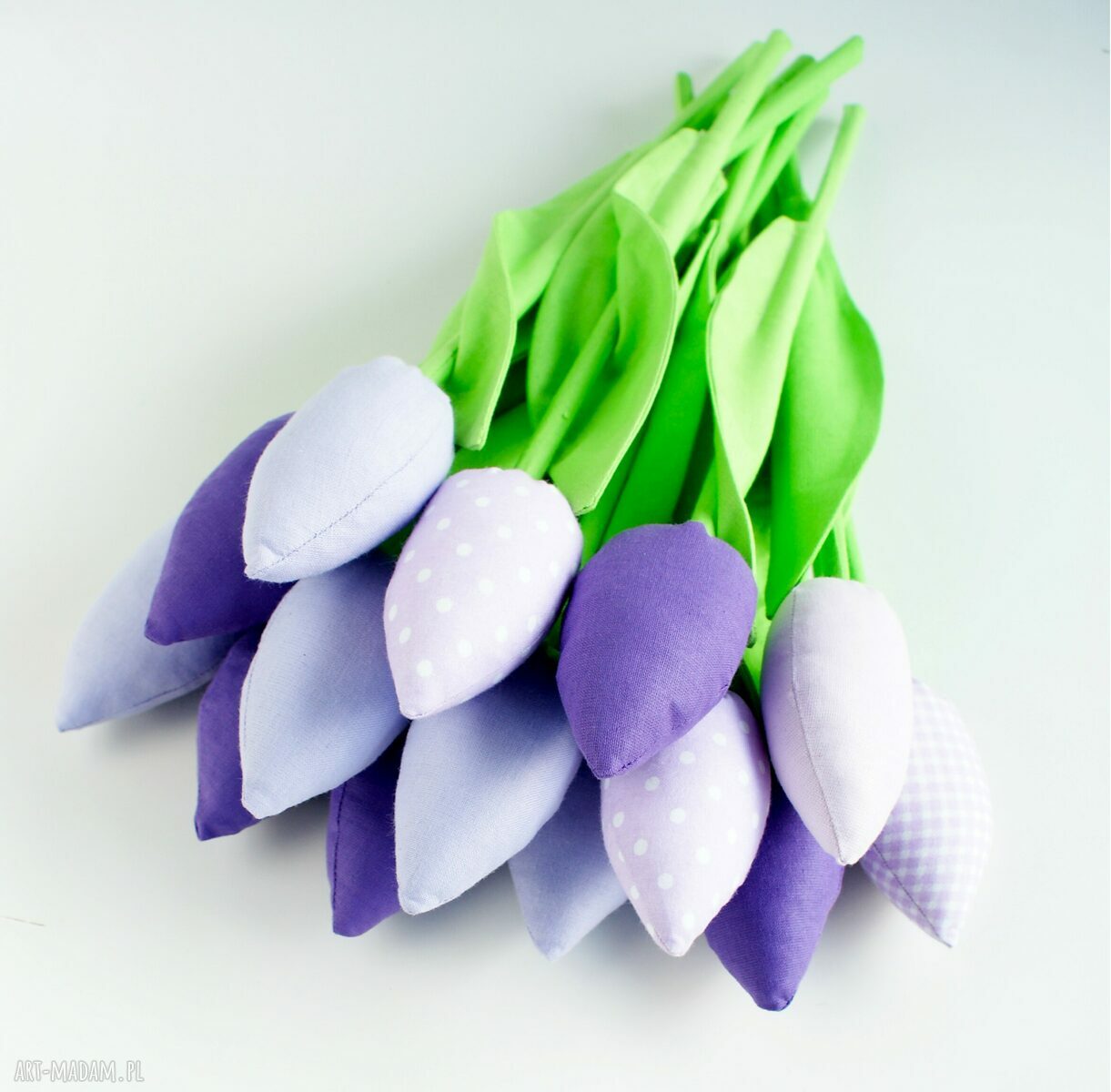 Tulipany bawełniane - bukiet 14 sztuk do wazonu