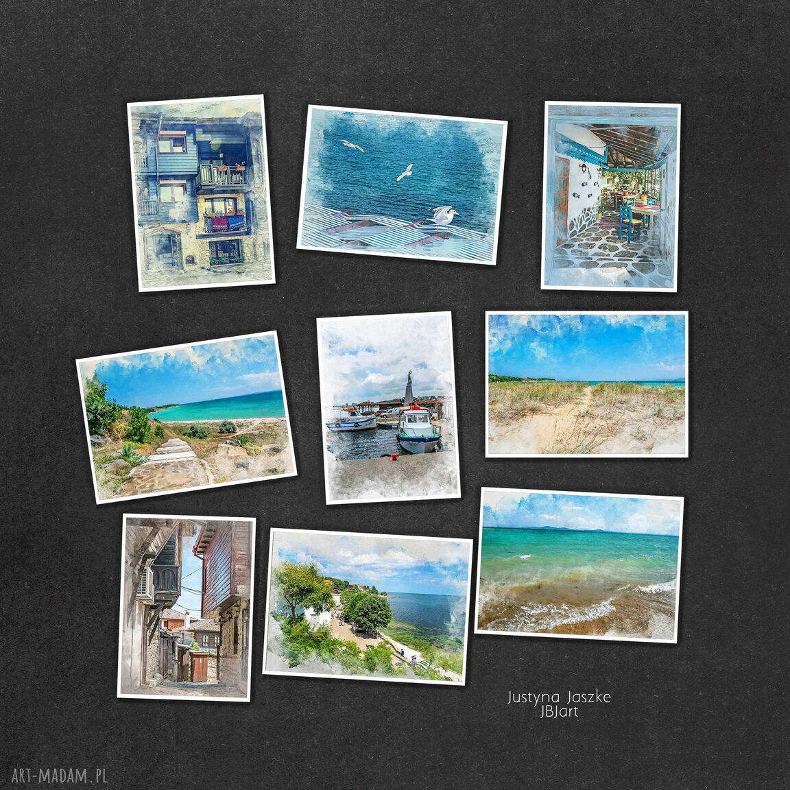 Bułgaria w akwareli - zestaw 9 grafik w rozmiarze 13x18 cm