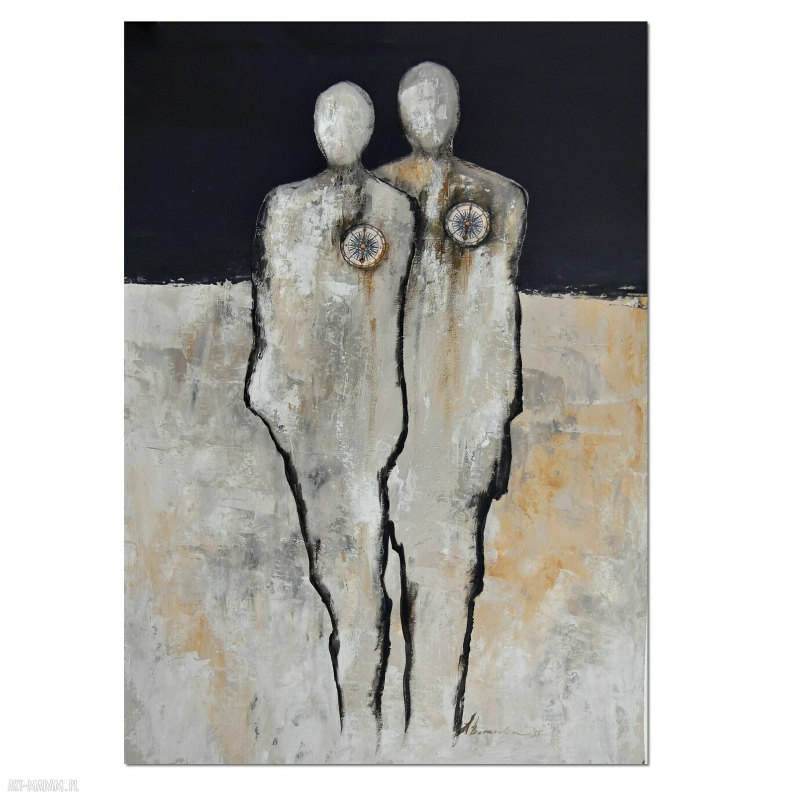 Busola ma, postacie - nowoczesny obraz ręcznie malowany 50x70