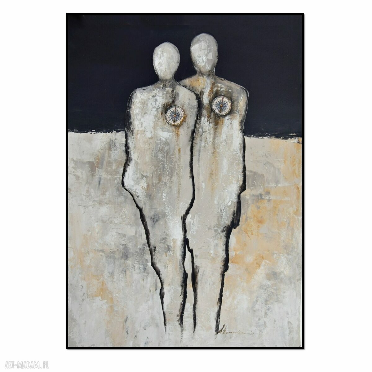 Busola ma, postacie - nowoczesny obraz ręcznie malowany 50x70