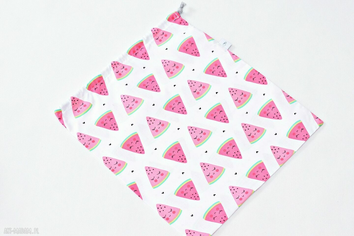 Bawełniany worek na buty i kapcie dla przedszkolaka z arbuzami - handmade