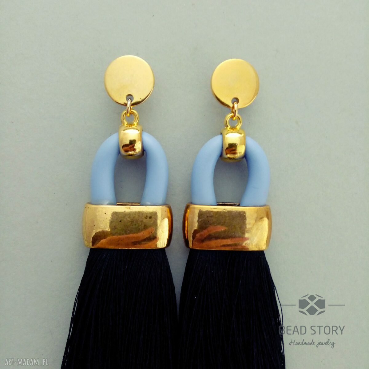 Cadenas d'or - kolczyki sztyfty z chwostem, 10 cm, lekkie i eleganckie