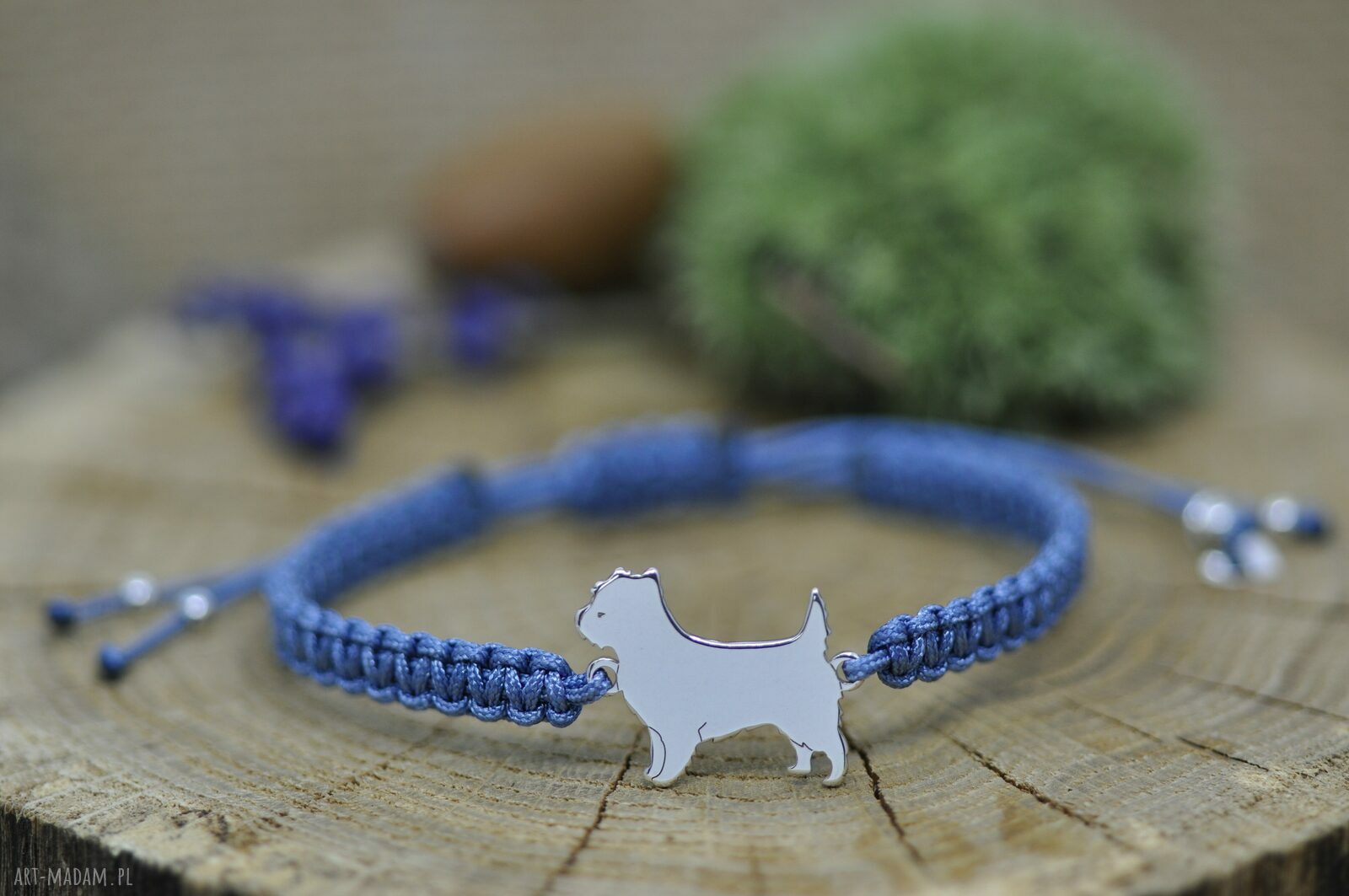 Cairn terrier - bransoletka z psem ze srebra 925 na szczęście