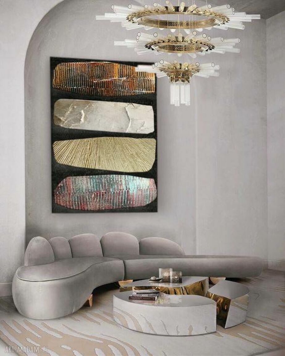 CALLANNO - duży obraz strukturalny art&texture 80x170 cm do salonu