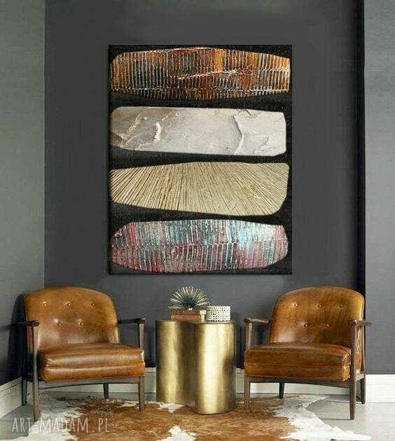 CALLANNO - duży obraz strukturalny art&texture 80x170 cm do salonu