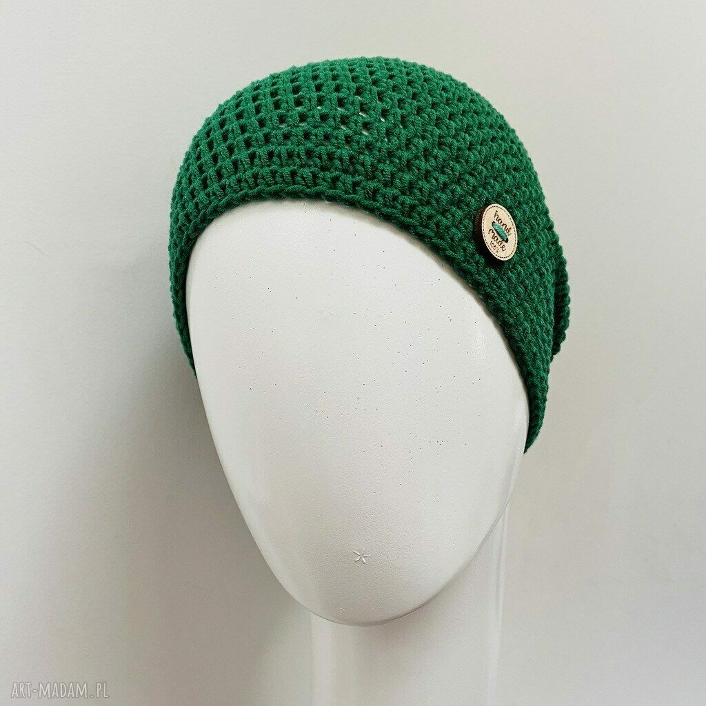 Cienka czapka przejściowa z bawełny i akrylu - soczysta zieleń S/M