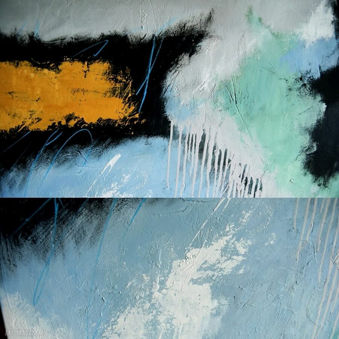 Candy IV - abstrakcyjny obraz ręcznie malowany do salonu 80x80 cm
