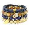 handmade bransoletki caramel, nevy blue & gold set