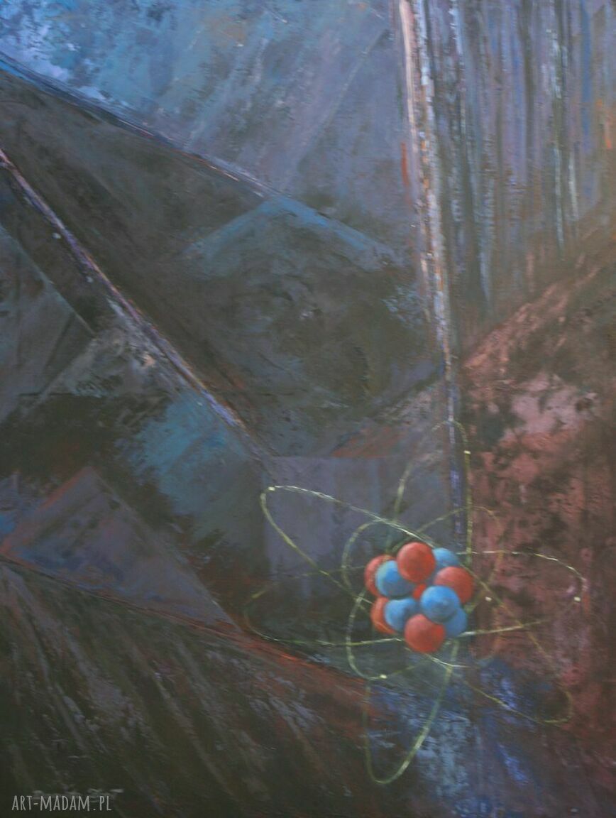 „Carbon” - duży obraz olejny Kosmos 80x60 cm na płótnie
