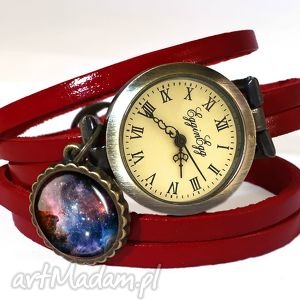 carina nebula - zegarek bransoletka na skórzanym pasku