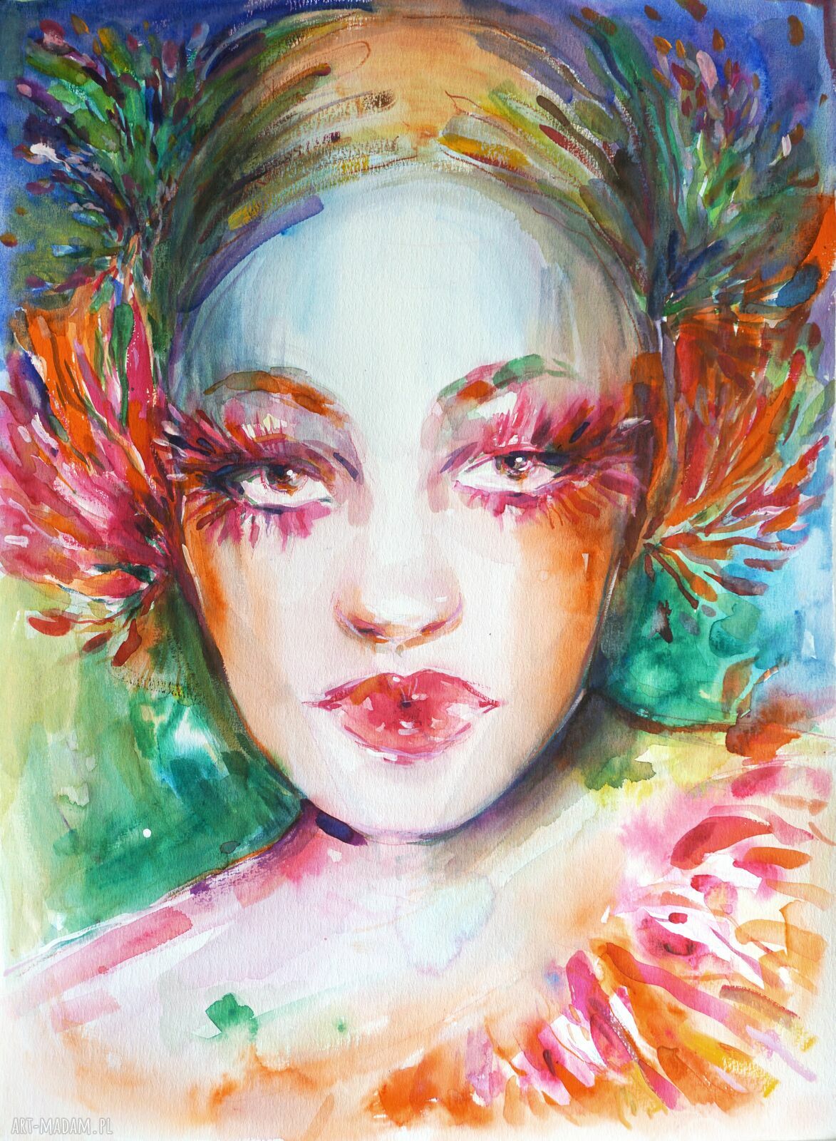 Carnival de Fleurs, akwarela na papierze 56x76 cm (bez ramy)