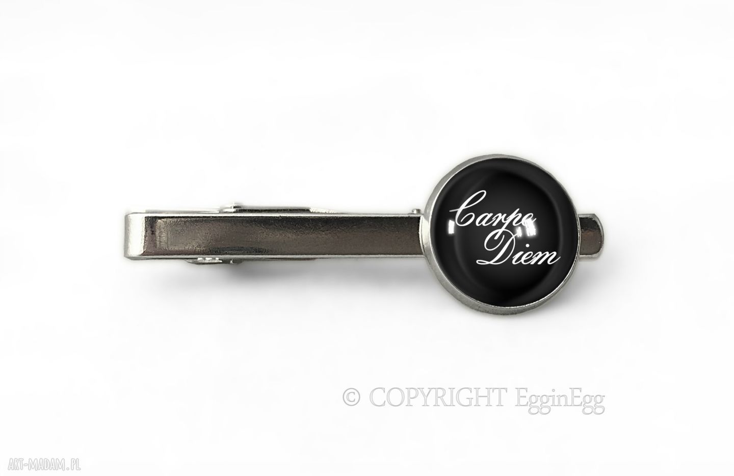 Carpe diem spinka krawata napisami sentencje ręcznie robiona