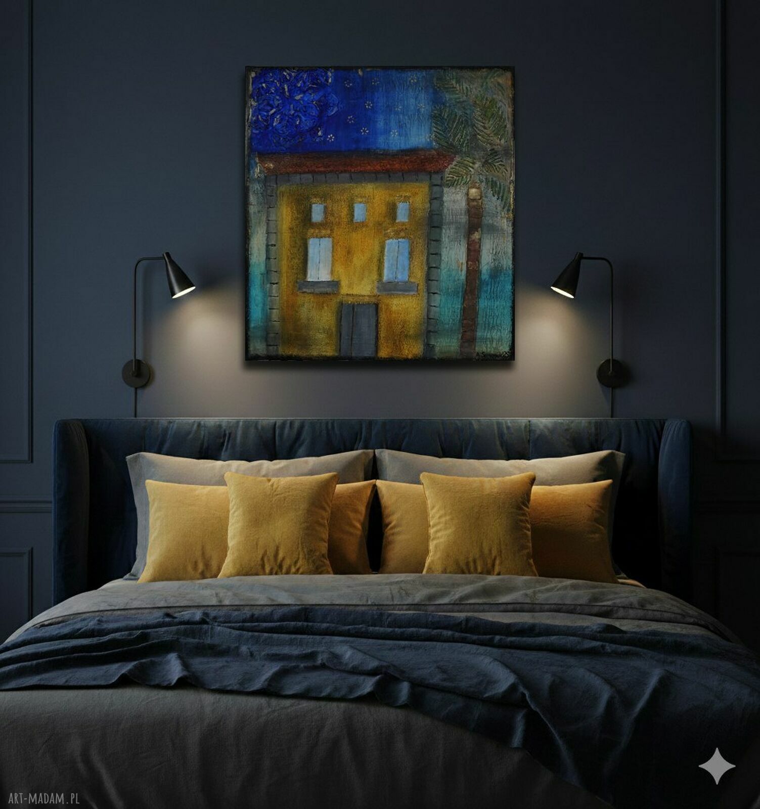 Obraz Casa española 8 100x90 cm z grubą strukturą - mixed media