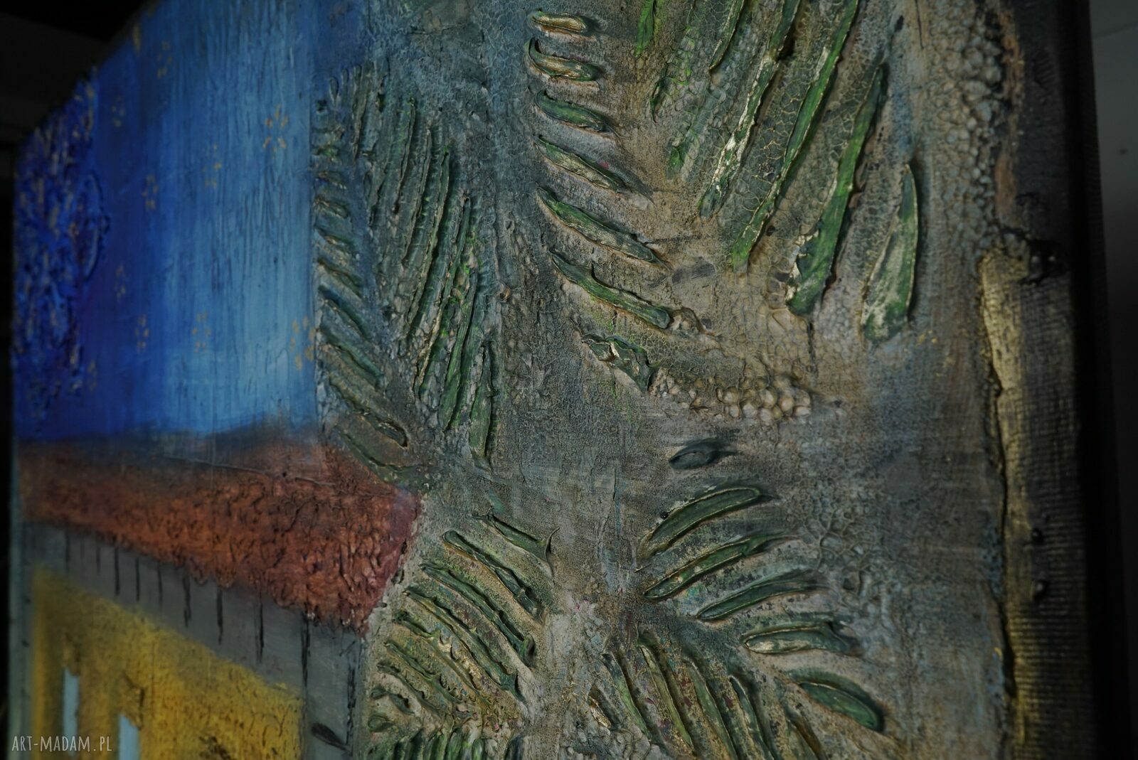Obraz Casa española 8 100x90 cm z grubą strukturą - mixed media