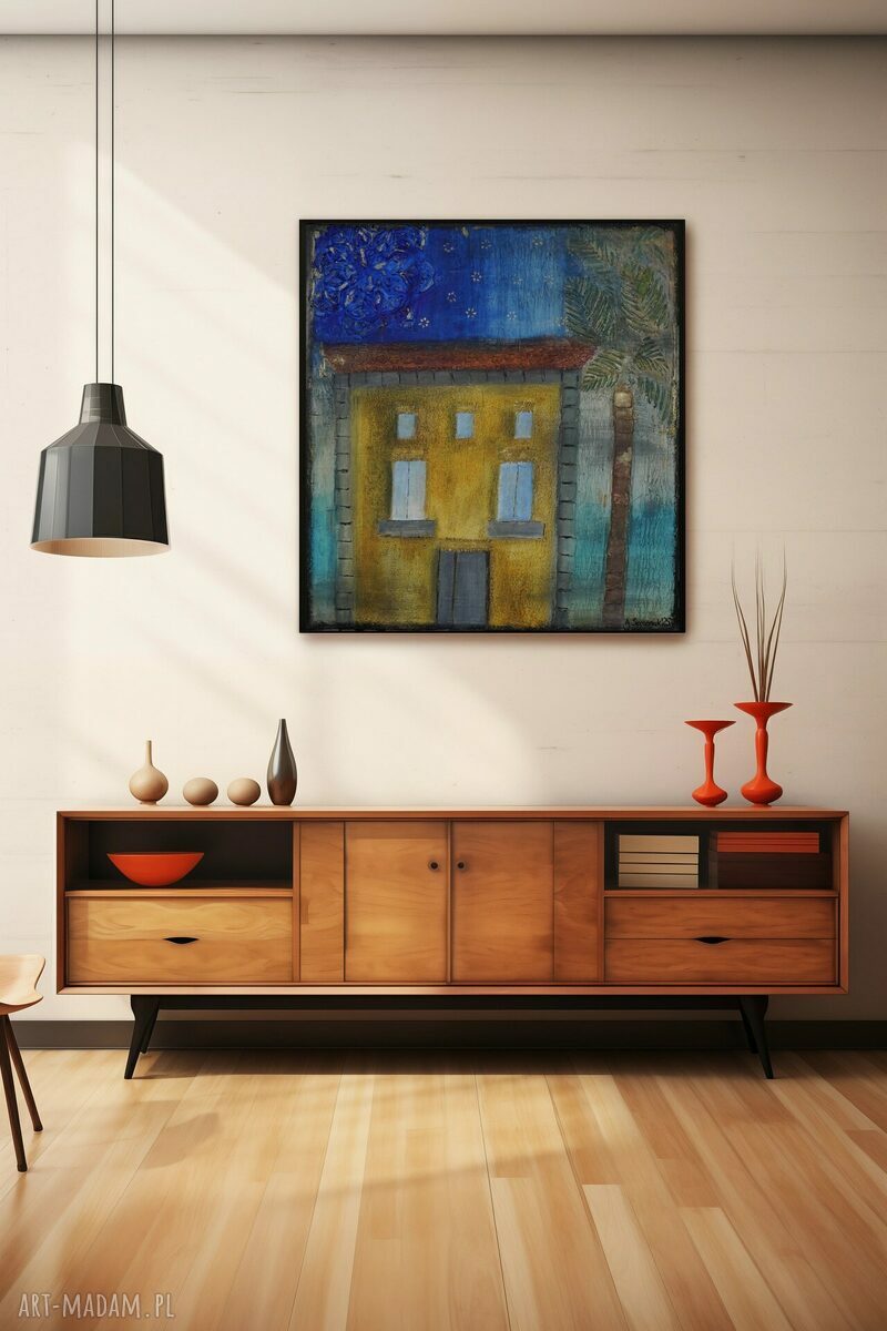 Obraz Casa española 8 100x90 cm z grubą strukturą - mixed media