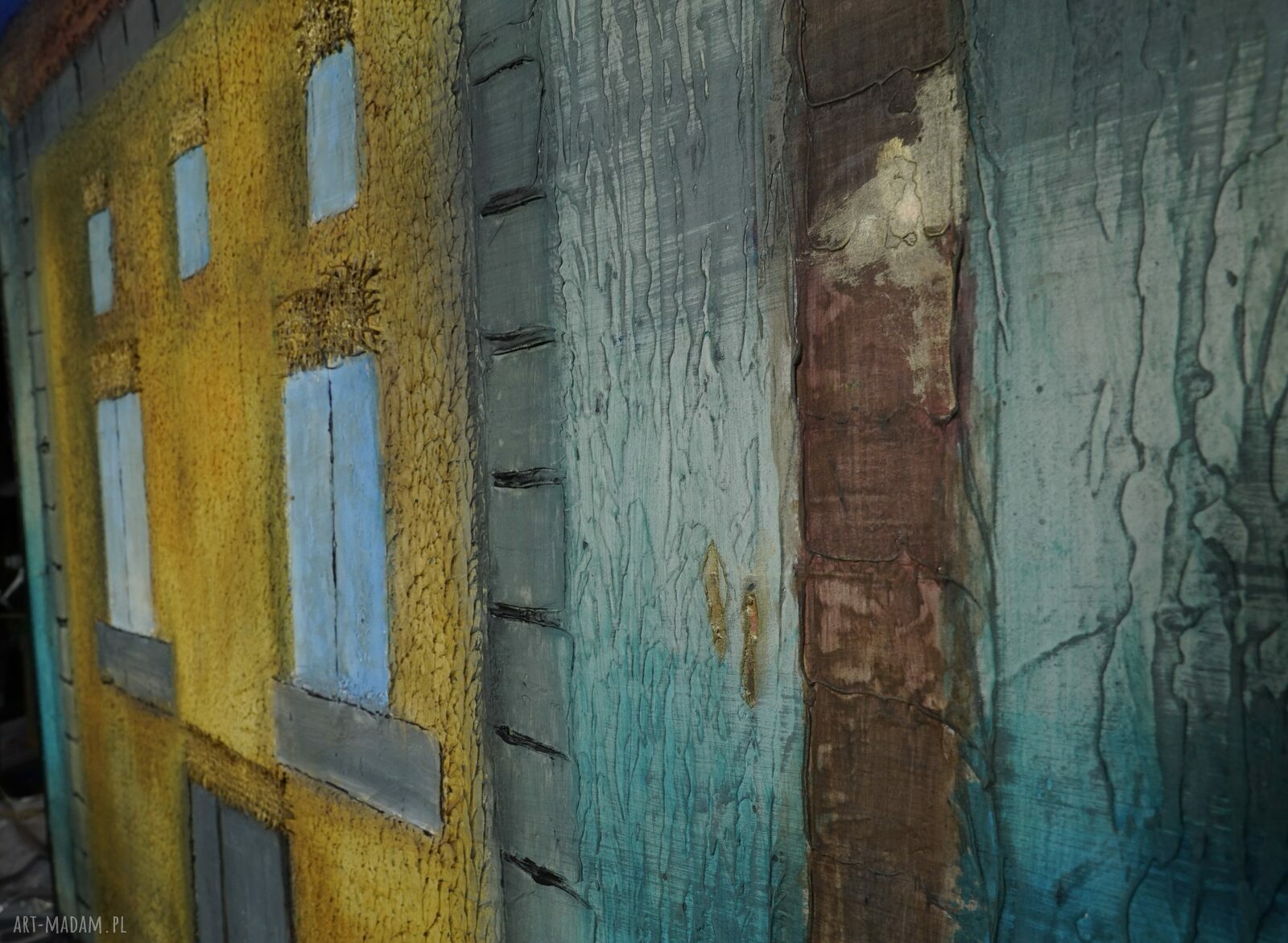 Obraz Casa española 8 100x90 cm z grubą strukturą - mixed media