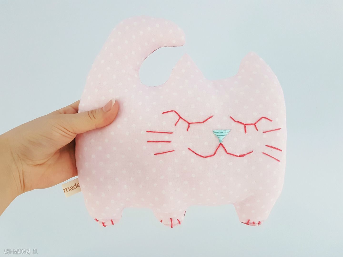 Kotek przytulania kot pastelowy cat maskotka przytulanka uszyty