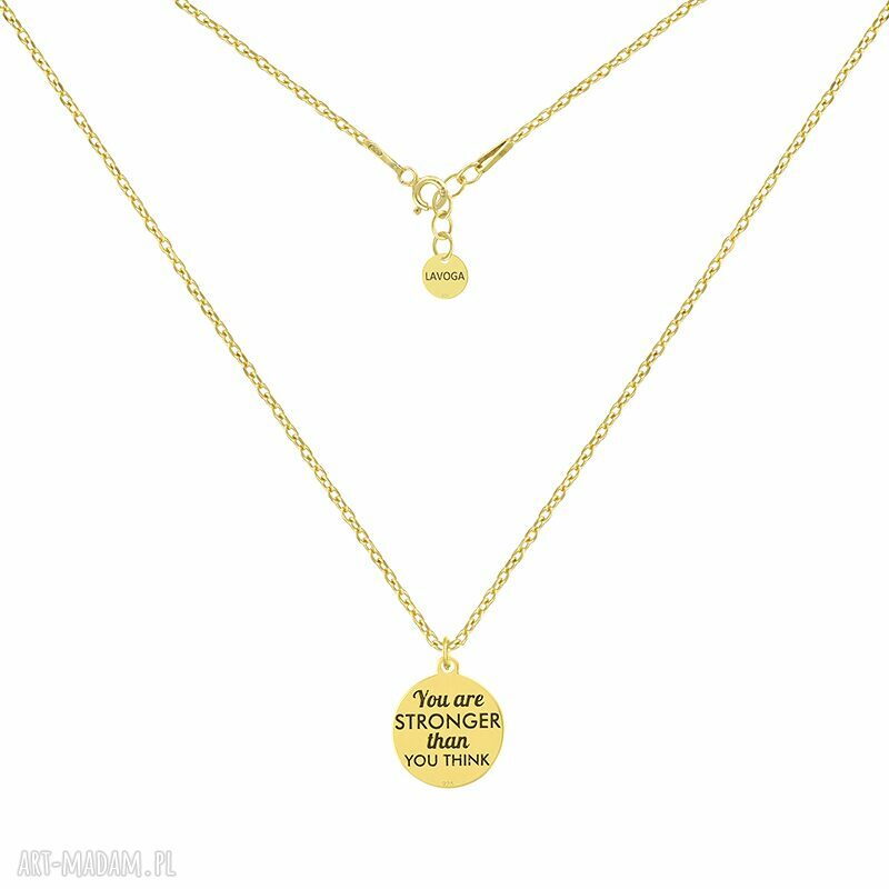 naszyjniki: NASZYJNIK z napisem YOU ARE STRONGER THAN THINK ręcznie wykonane