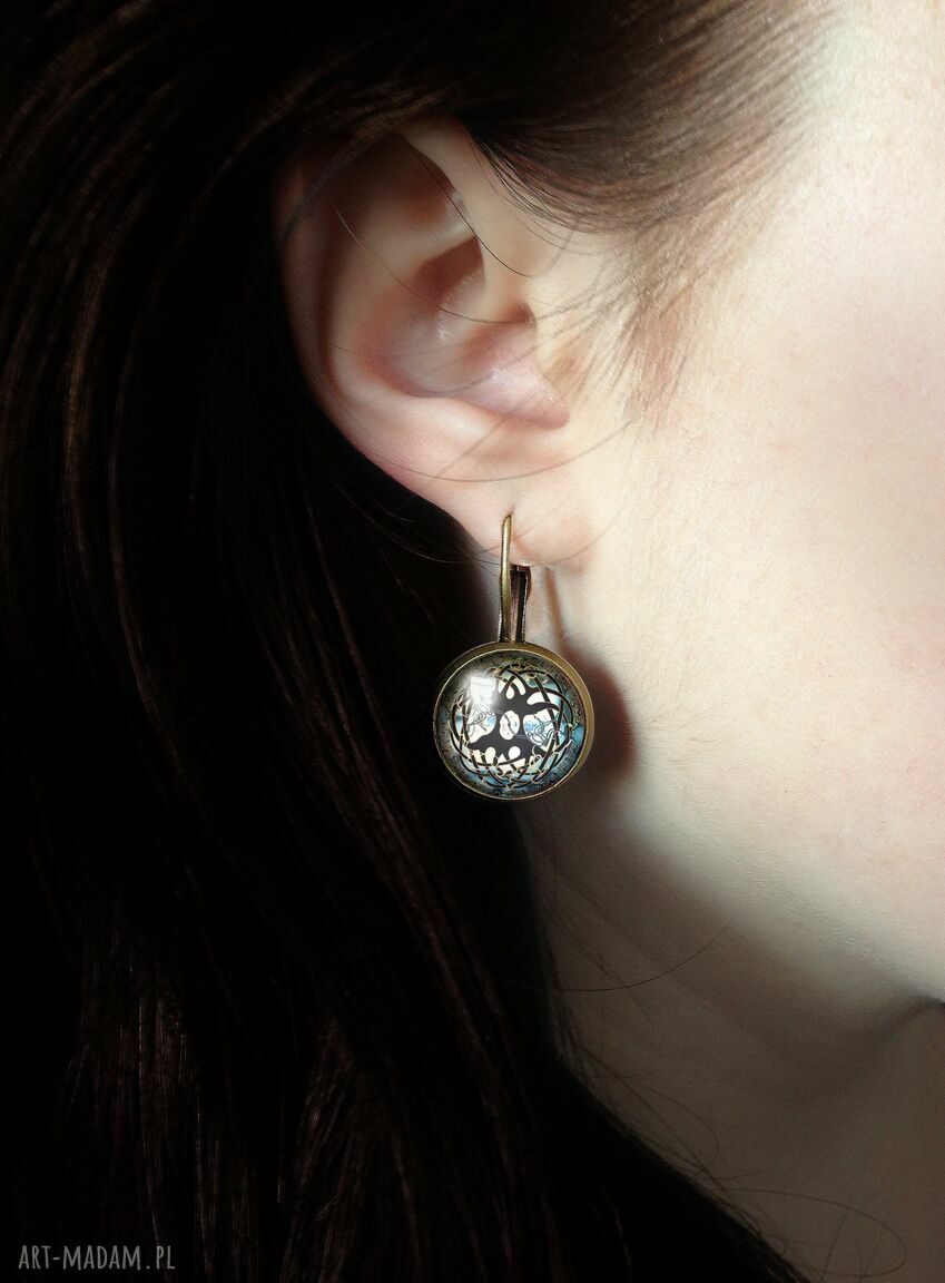 kolczyki: Celtyckie drzewo Duże kolczyki wiszące hand made