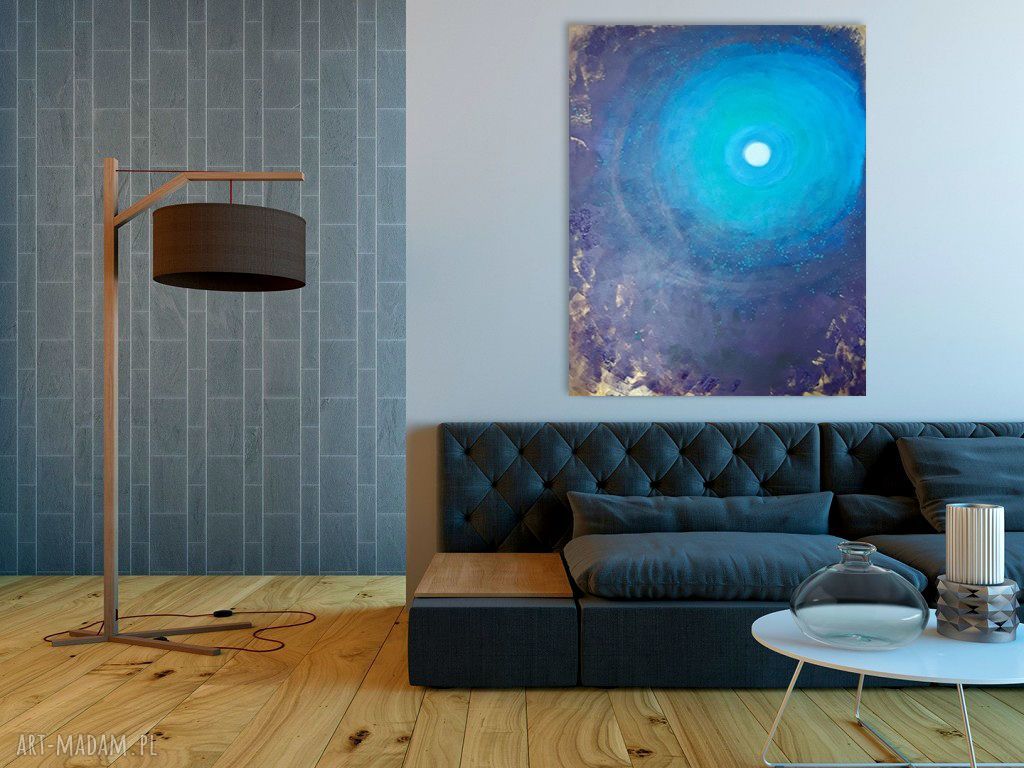 „CENTRUM” - ręcznie malowany obraz akrylowy 100x80 cm ze złotą farbą
