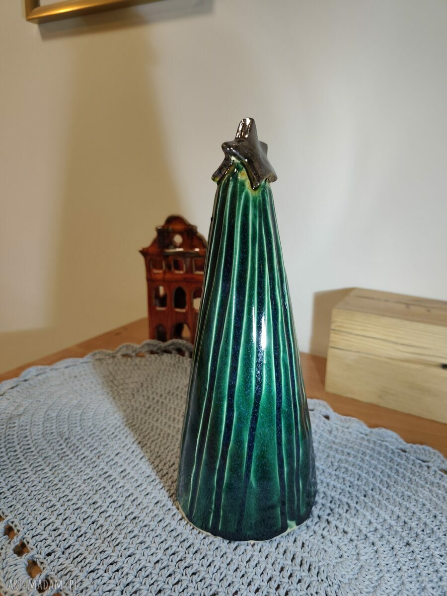 Choinka ceramiczna 25 cm - ręcznie wykonana ozdoba świąteczna Wolna Chwila
