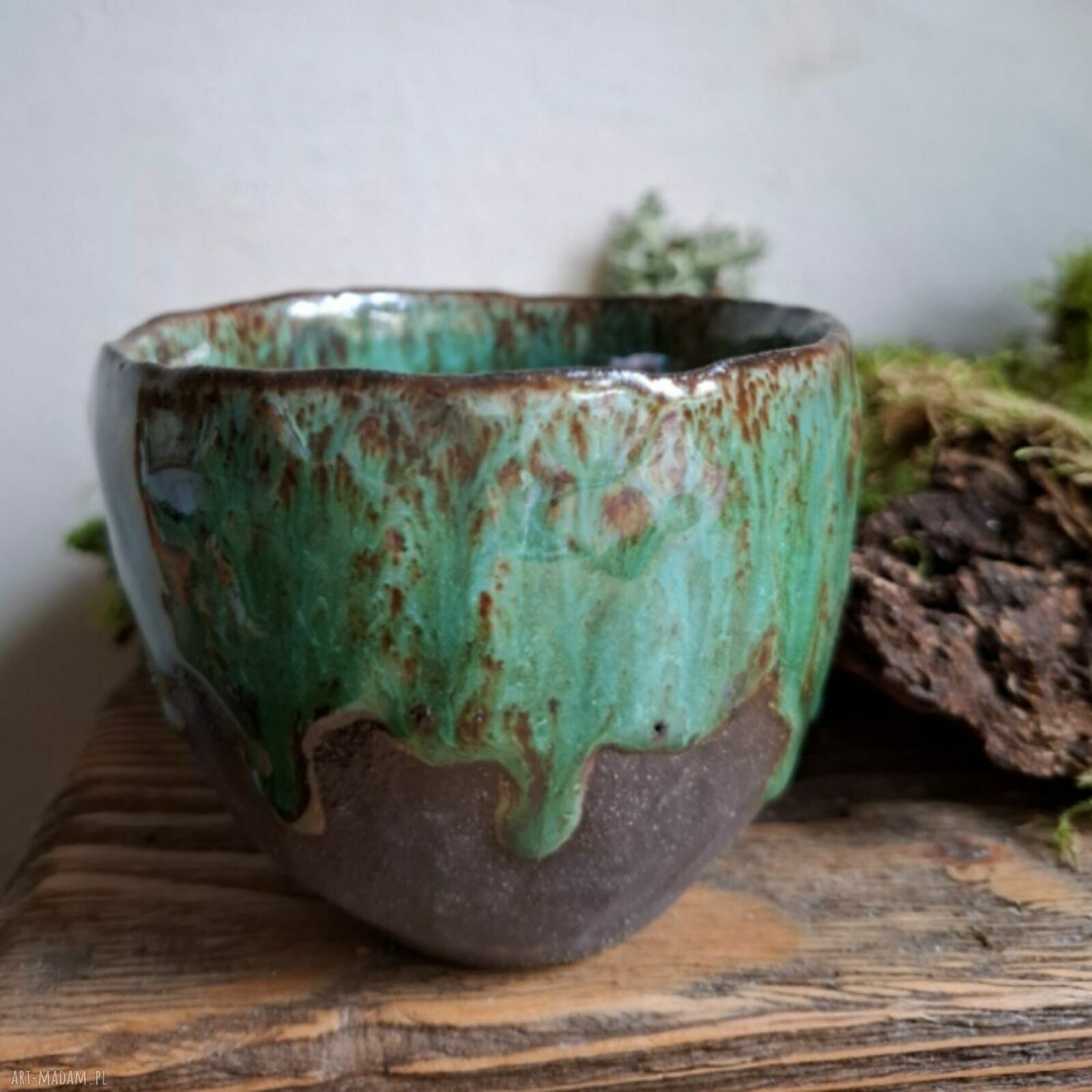 Czarka ceramiczna Mech - ręcznie lepiona ceramika