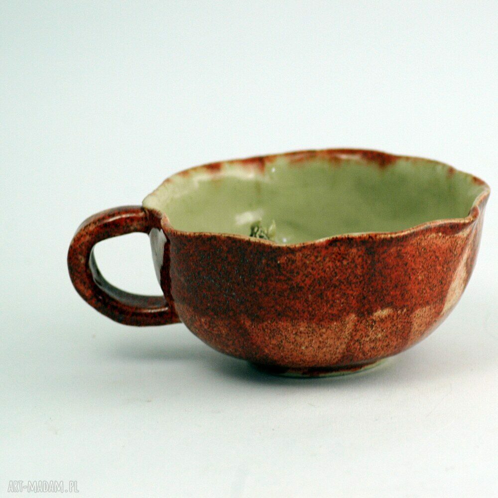 Duża ceramiczna filiżanka z figurką konia