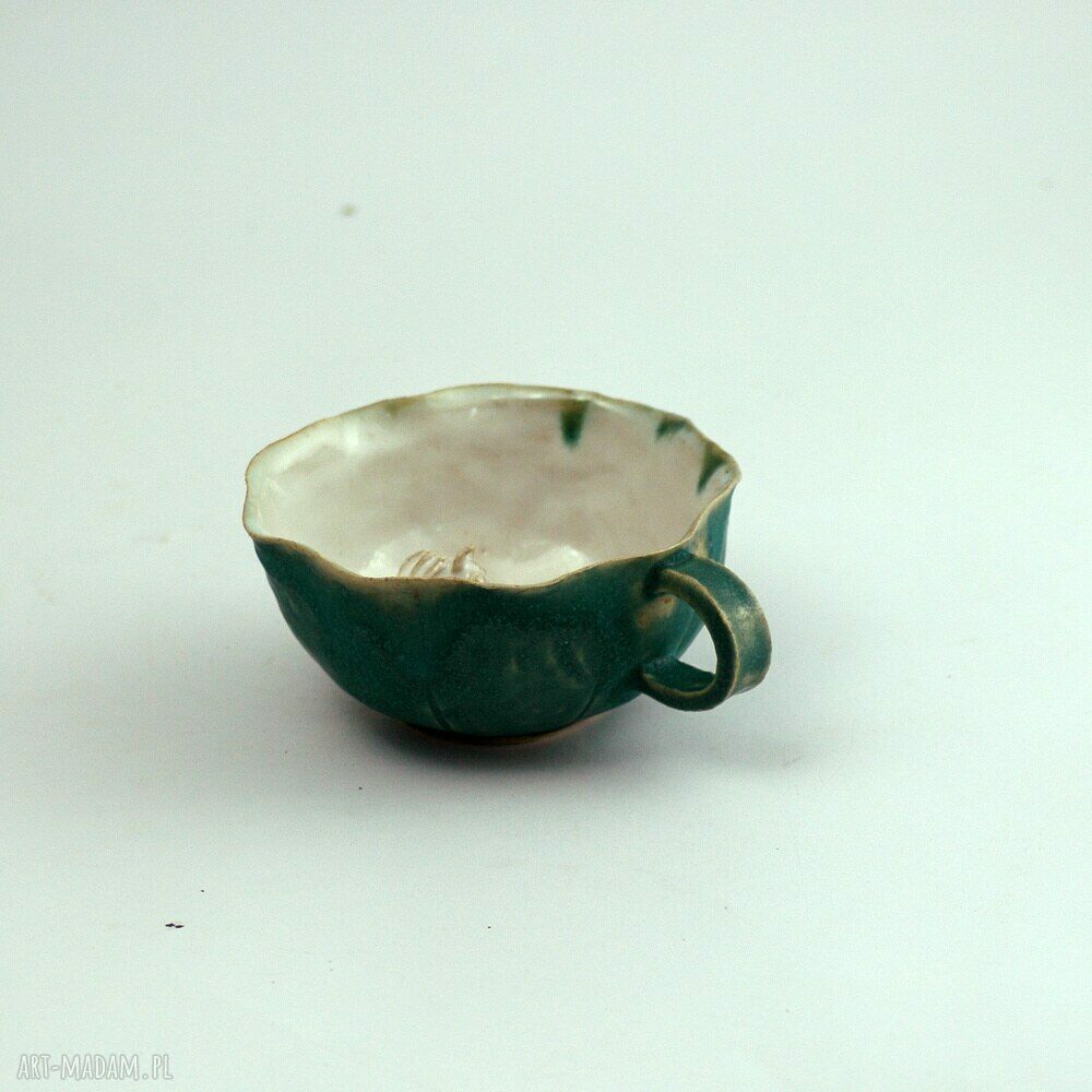 Ceramiczna duża filiżanka kubek z figurką kota
