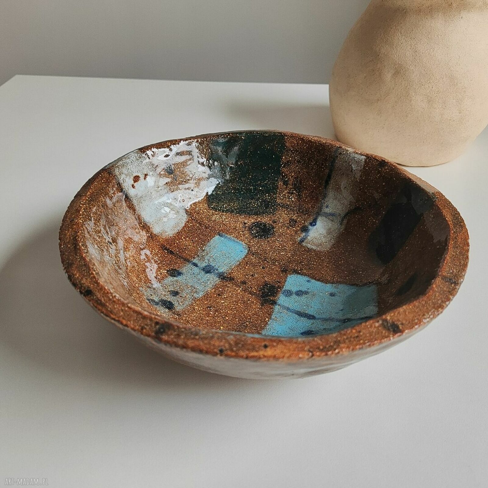 Miska ceramiczna ciężka i surowa - duży rozmiar, idealna na prezent