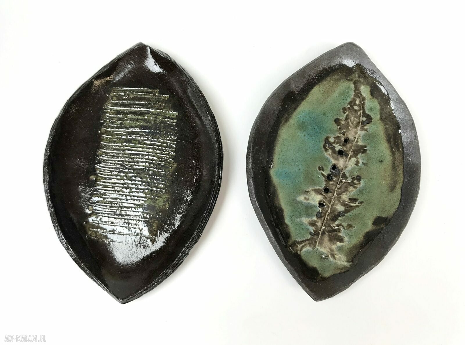 Ceramiczna mydelniczka „Powidoki” - dwuczęściowa, ręcznie robiona