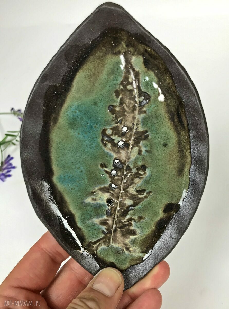 Ceramiczna mydelniczka „Powidoki” - dwuczęściowa, ręcznie robiona