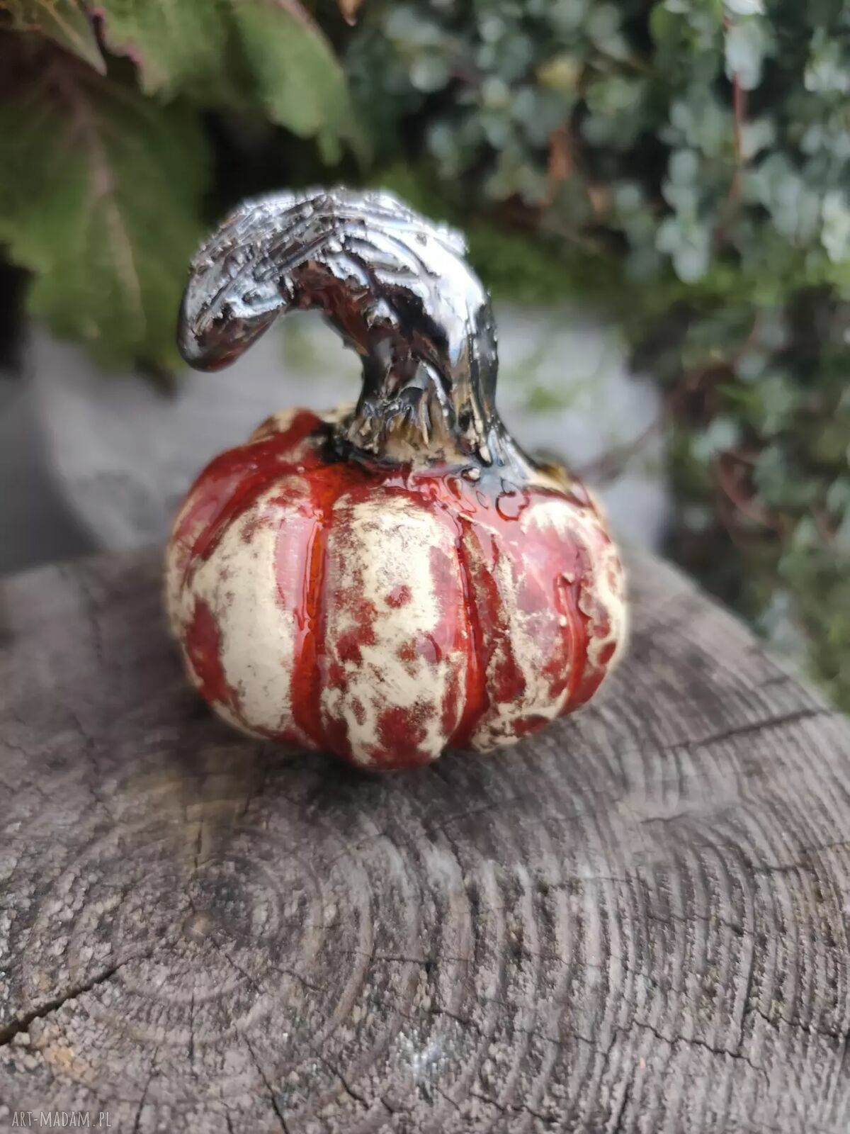 Ceramiczna dynia - ręcznie wykonana dekoracja jesienna