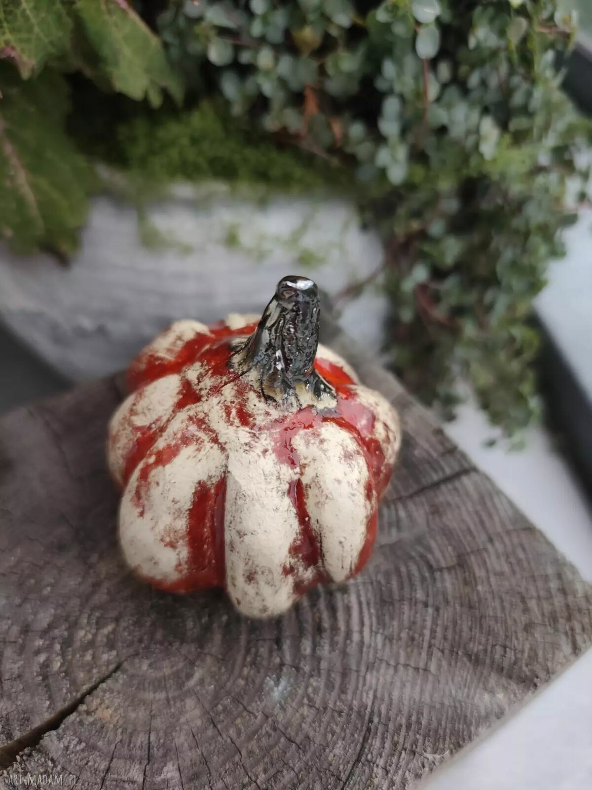 Ceramiczna dynia - ręcznie robiona dekoracja jesienna