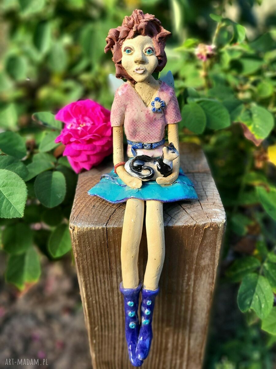 Ceramiczna elficzka z kotkiem