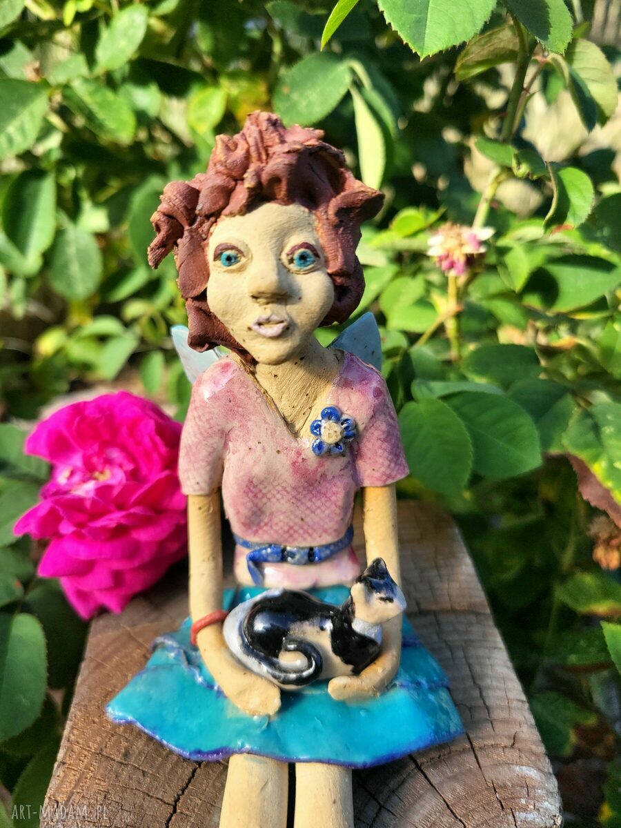 Ceramiczna elficzka z kotkiem