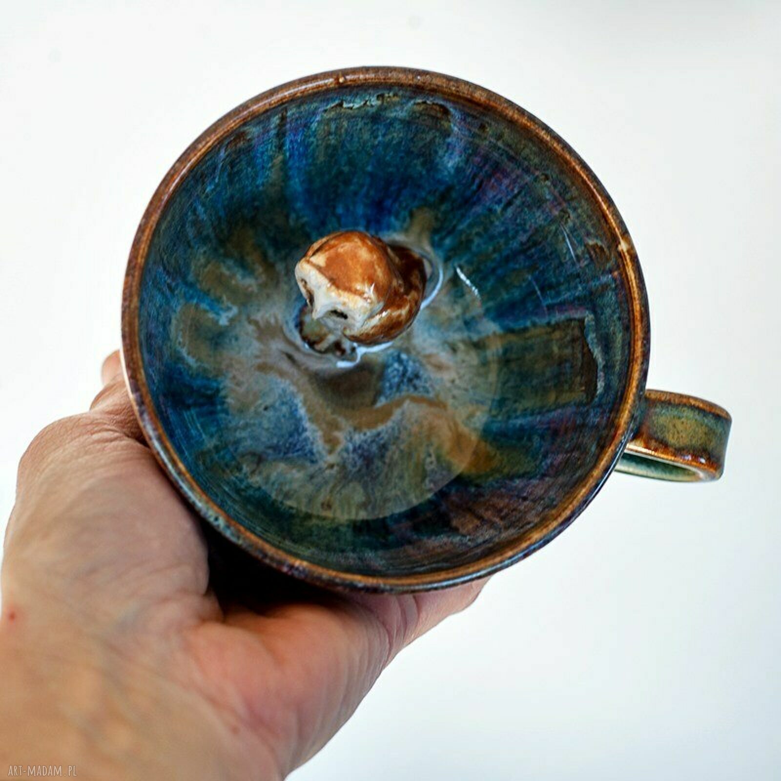 Ceramiczna filiżanka z figurką sowy płomykówki - Opal, ok. 310 ml (z talerzykiem)