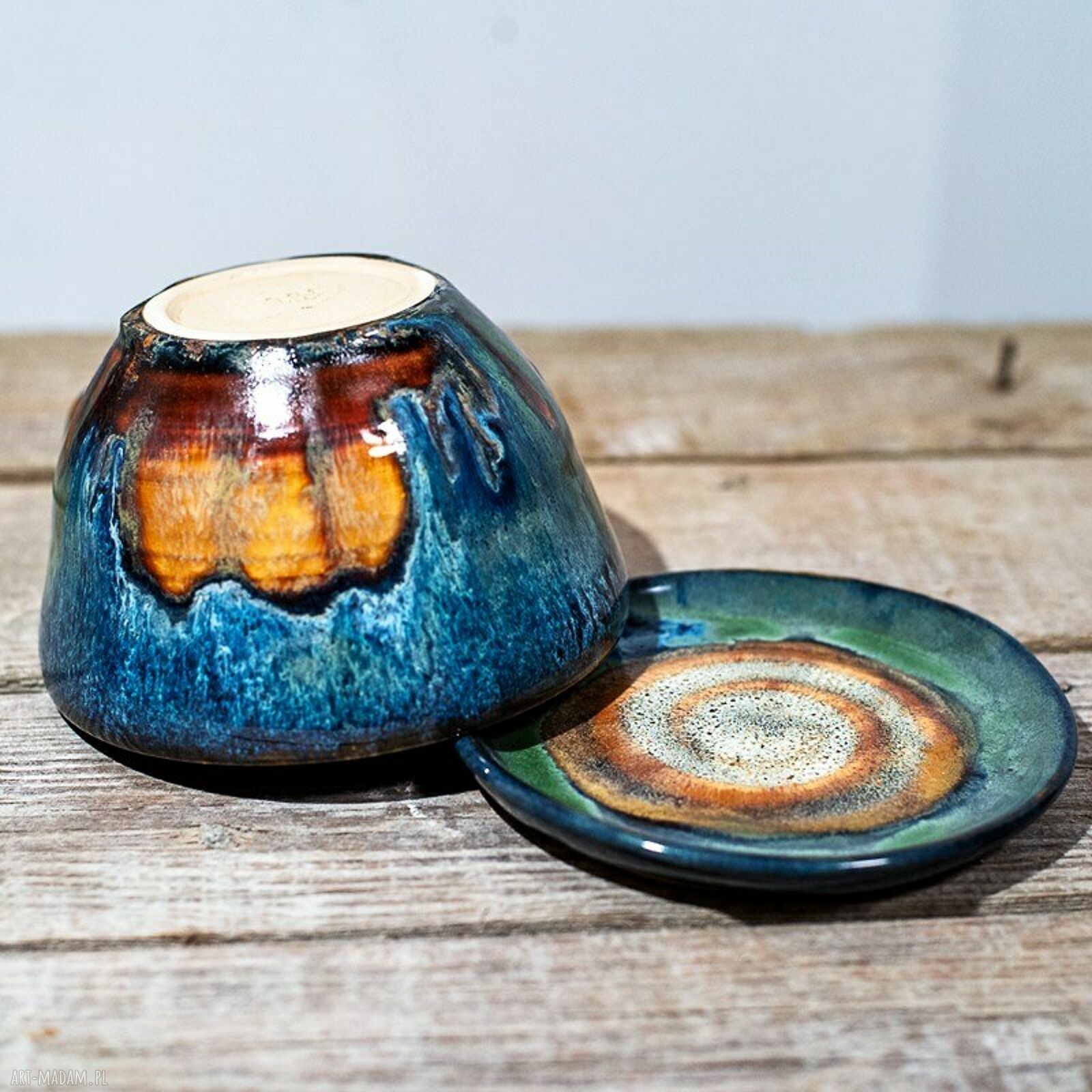 Ceramiczna filiżanka Hipopotam "Nocna Tundra", rękodzieło - ok. 320 ml na prezent