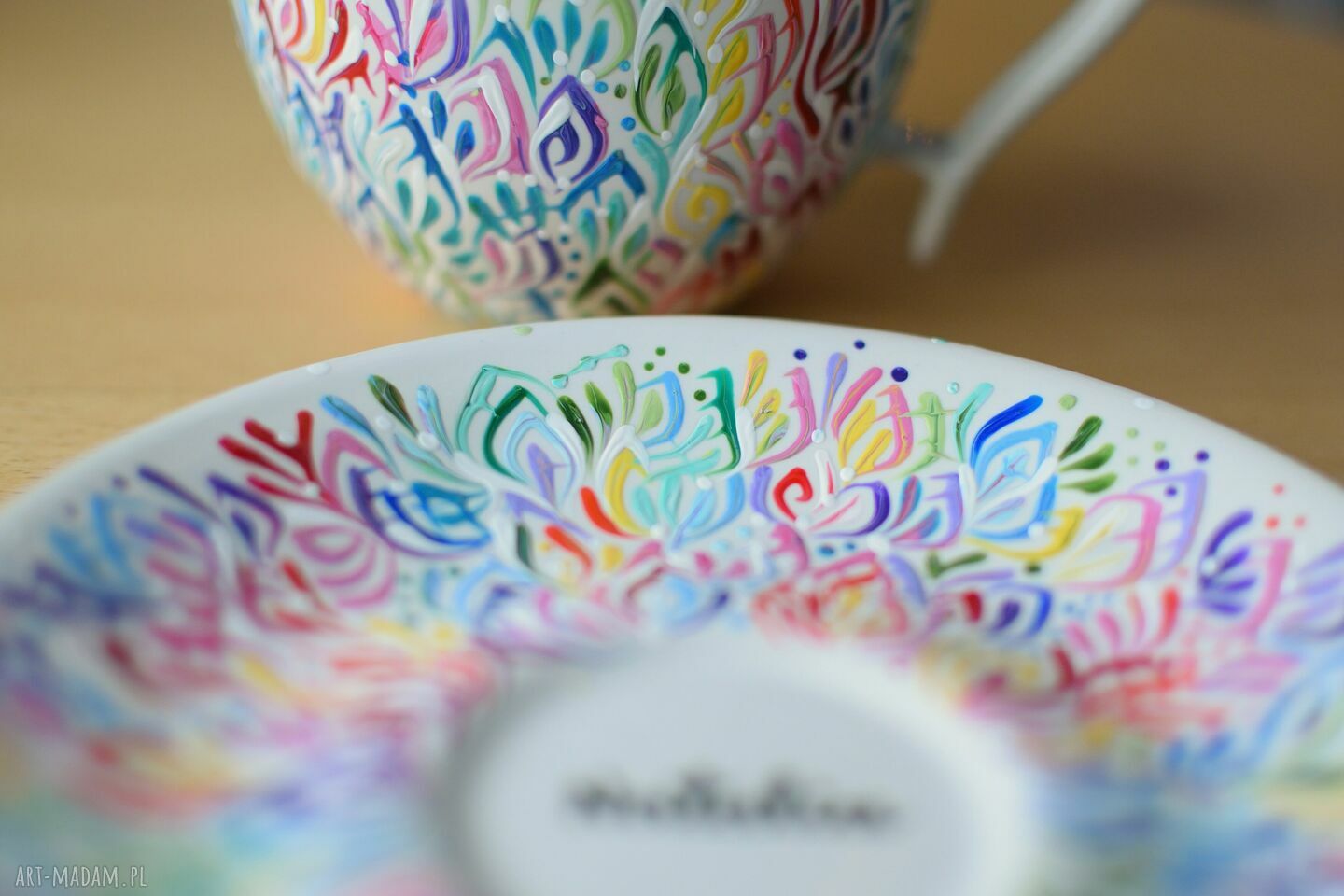 Filiżanka ceramiczna ręcznie malowana Multikolor 270 ml